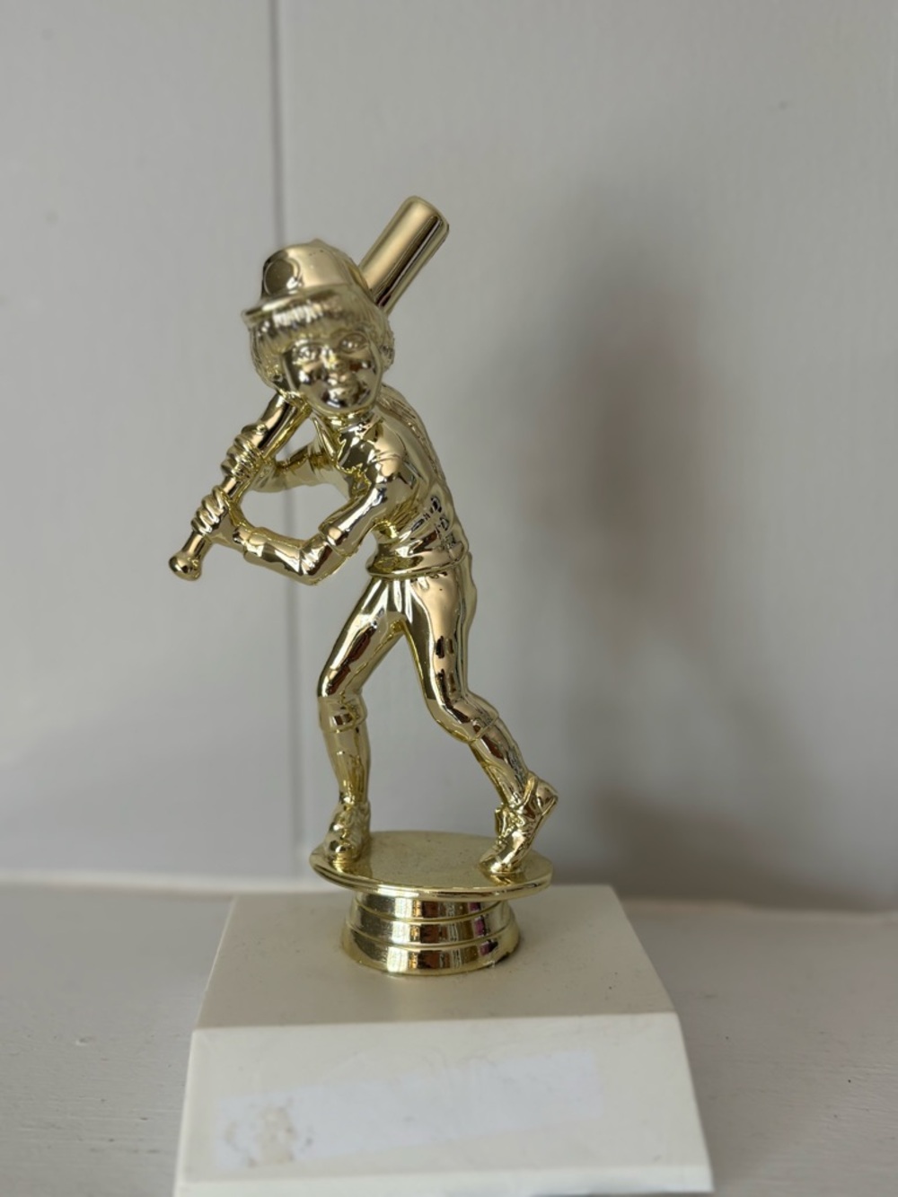 Gold Baseball Player Figurine Home Art Accent